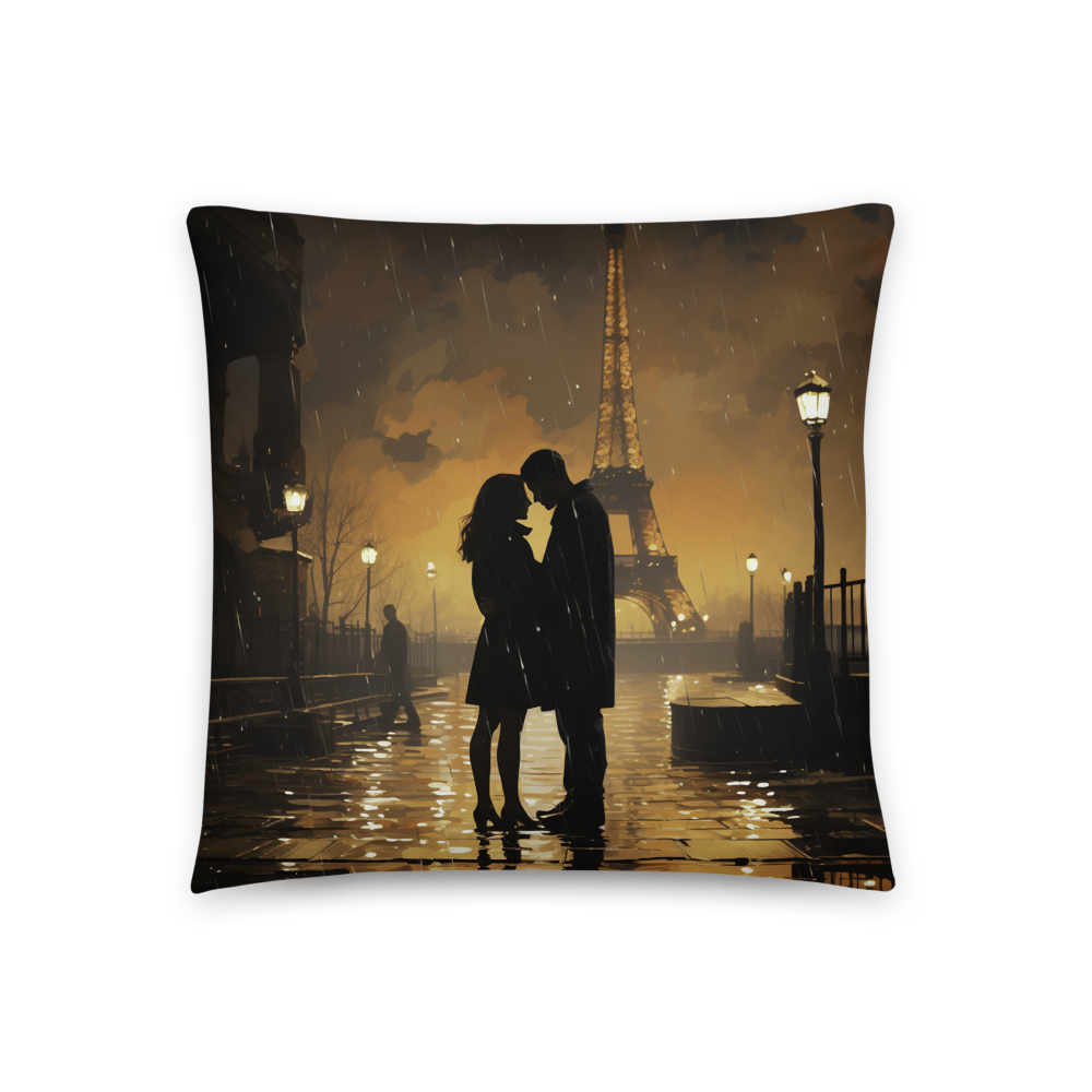 Experience the Romance of Paris with Our Parisian Rainy Romance Throw Pillow