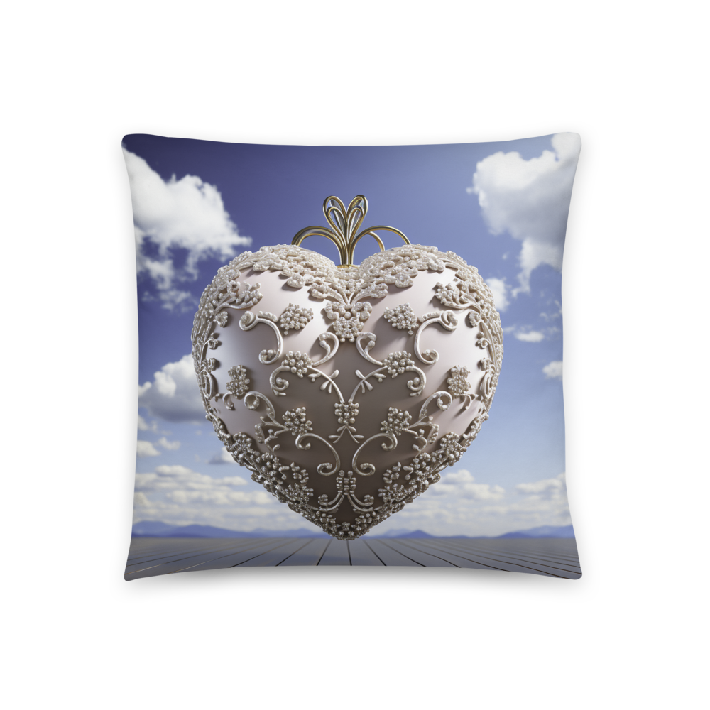 Elevate Your Home Decor with the Opulent Glass Heart Pillow
