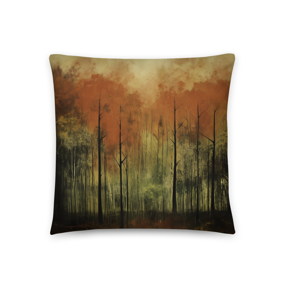 Immerse Yourself in Tranquility: Discover the Beauty of the Abstract Autumnal Throw Pillow