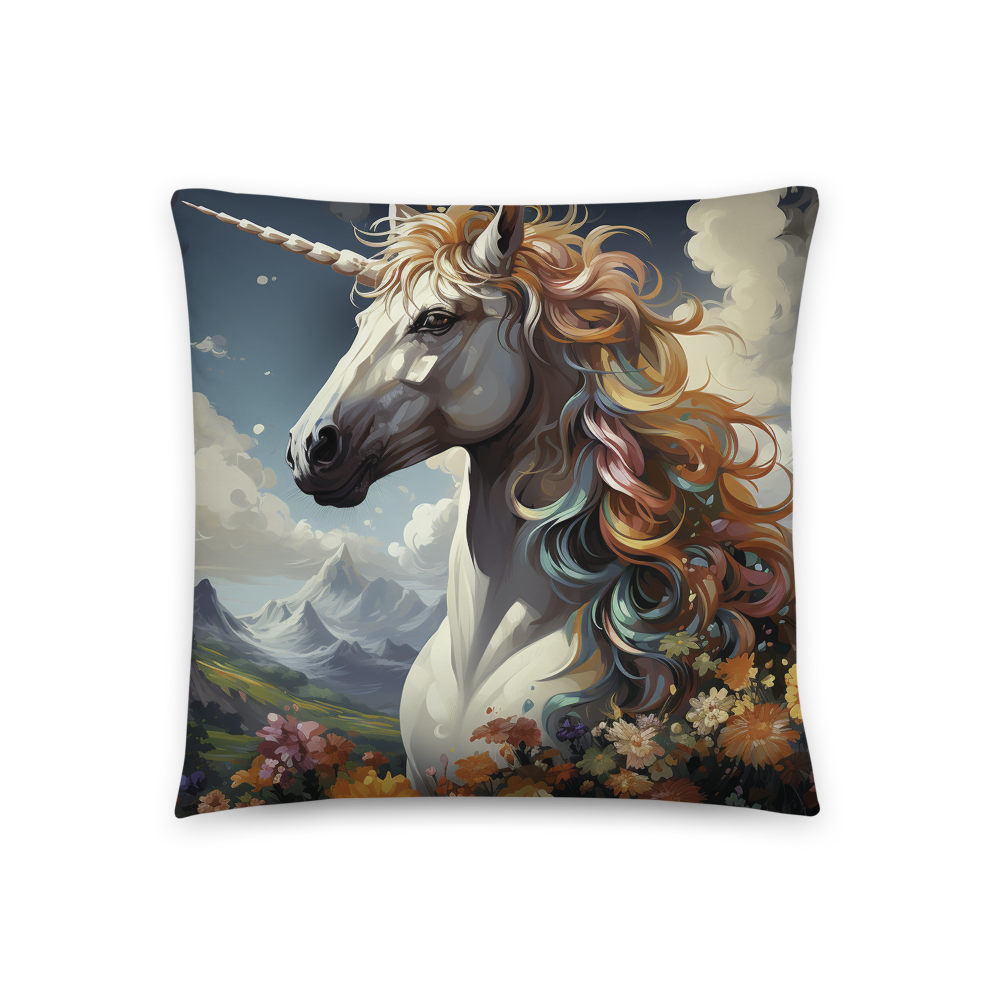 Experience Whimsical Comfort with the Garden Unicorn Splendor Throw Pillow