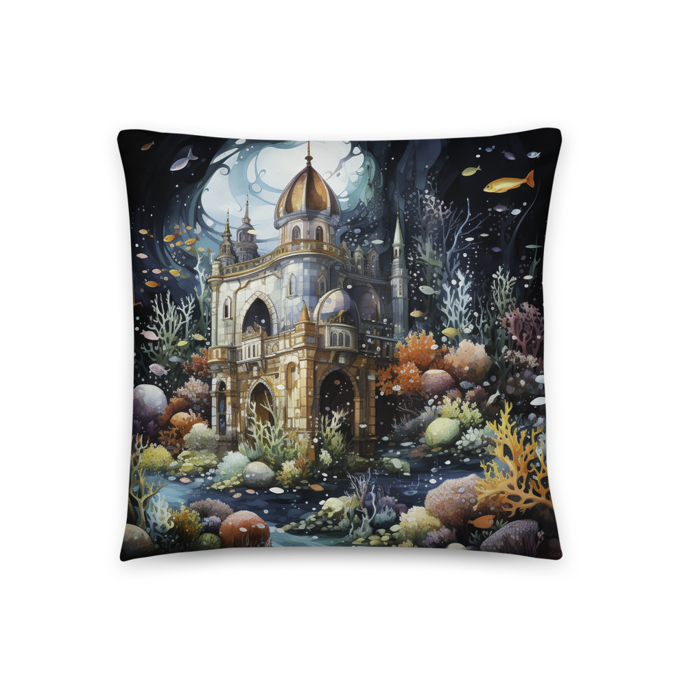 Immerse Yourself in Comfort and Whimsy with the Undersea Castle Throw Pillow