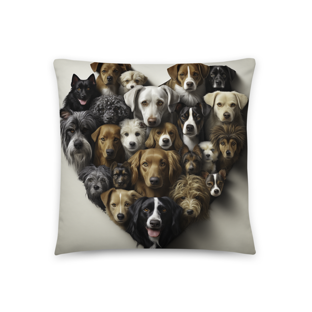 Experience the Heartwarming Fusion of Art and Comfort with Our Canine Heart Harmony Emotive Pillow