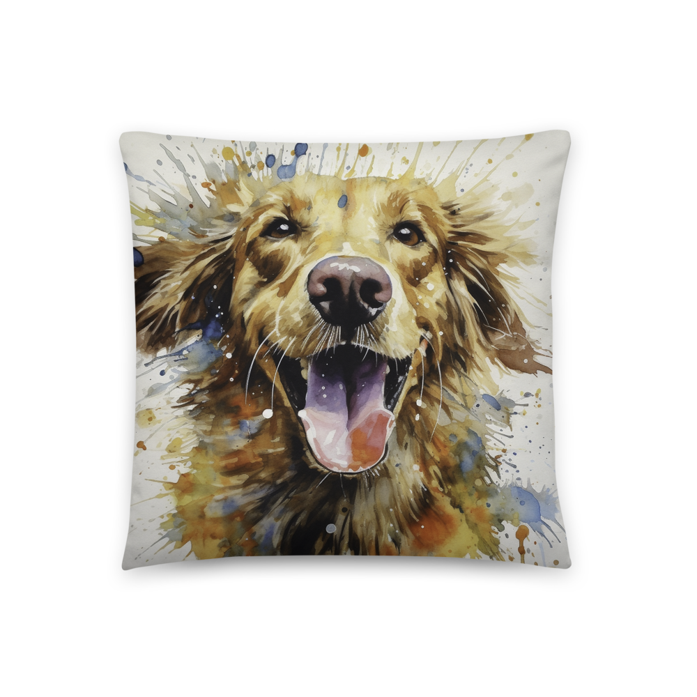 Add Vibrant Energy to Your Home Decor with the Explosive Watercolor Golden Retriever Pillow