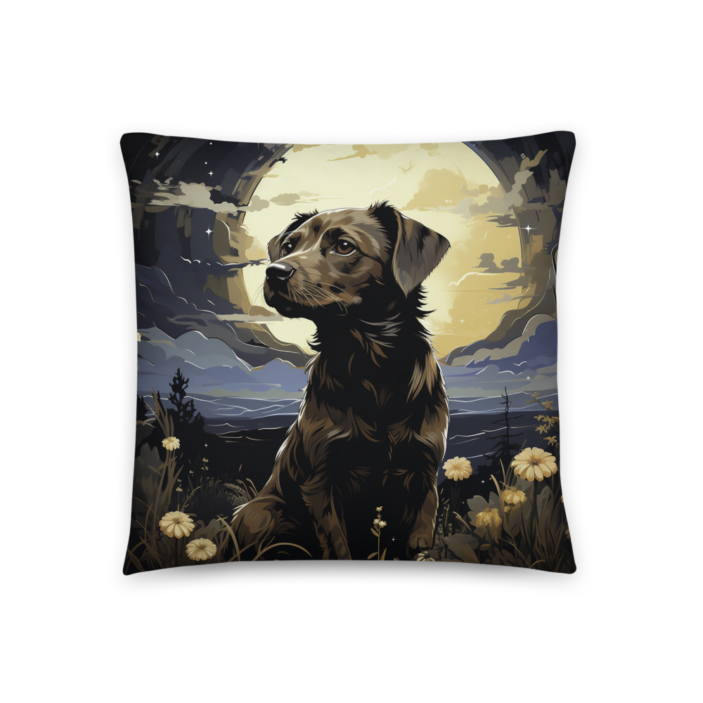 Experience Serenity and Style with Our Lunar Canine Field Dream Dog Throw Pillow