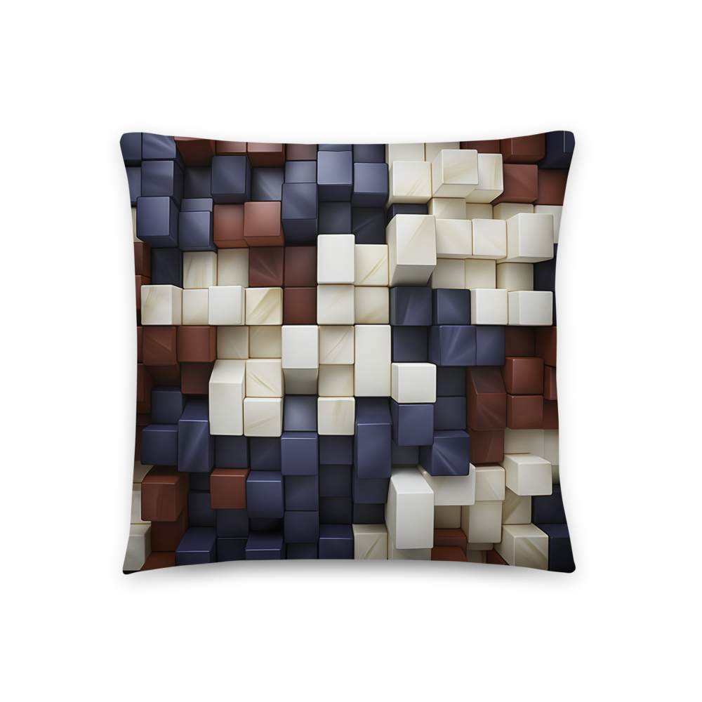 Enhance Your Space with the Cubo-Futuristic Multicolor Cube Throw Pillow