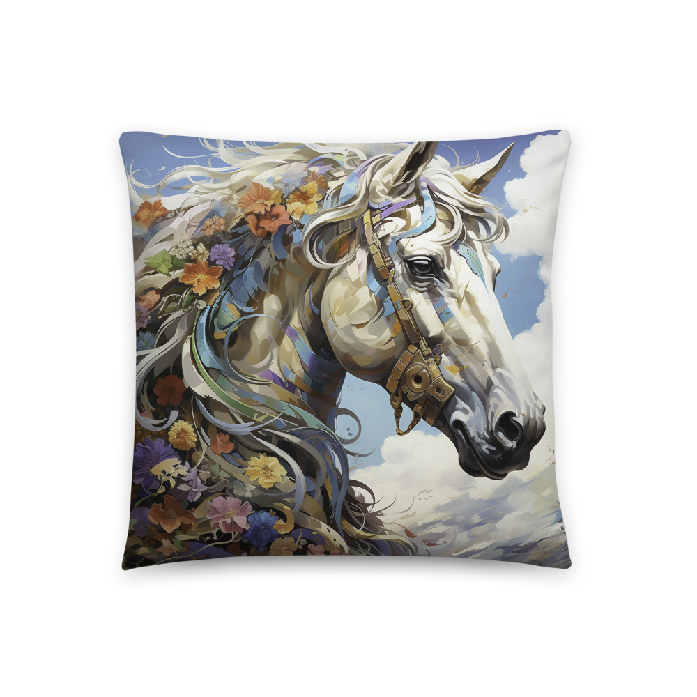 Enhance Your Living Space with the Vibrant Fantasy Realism Horse Throw Pillow