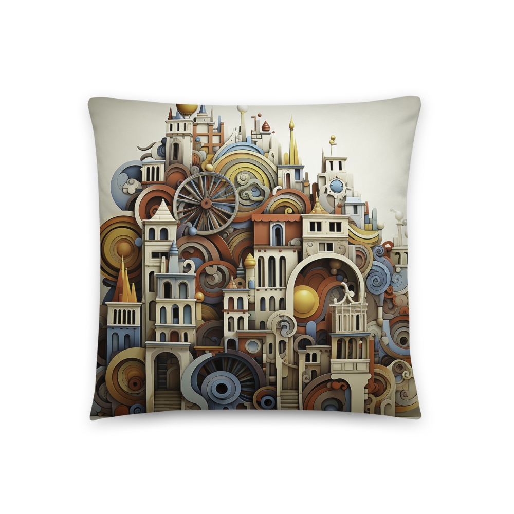 Transform Your Living Space with the Colorful 3D Cityscape Throw Pillow