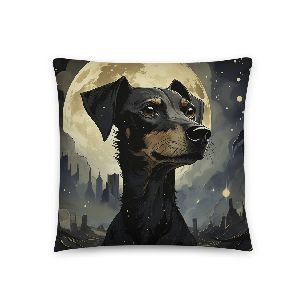 Experience the Enchanting Urban Canine Moonlight Dream with our Dog Throw Pillow
