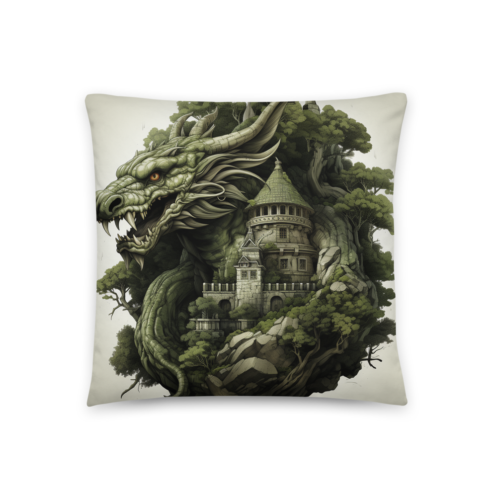 Experience the Enchantment: Dragon Throw Pillow - A Window into Another World
