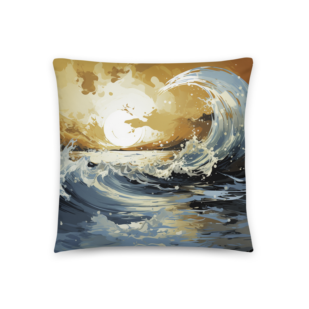 Enhance Your Home Decor with the Vibrant Ocean Wave Throw Pillow