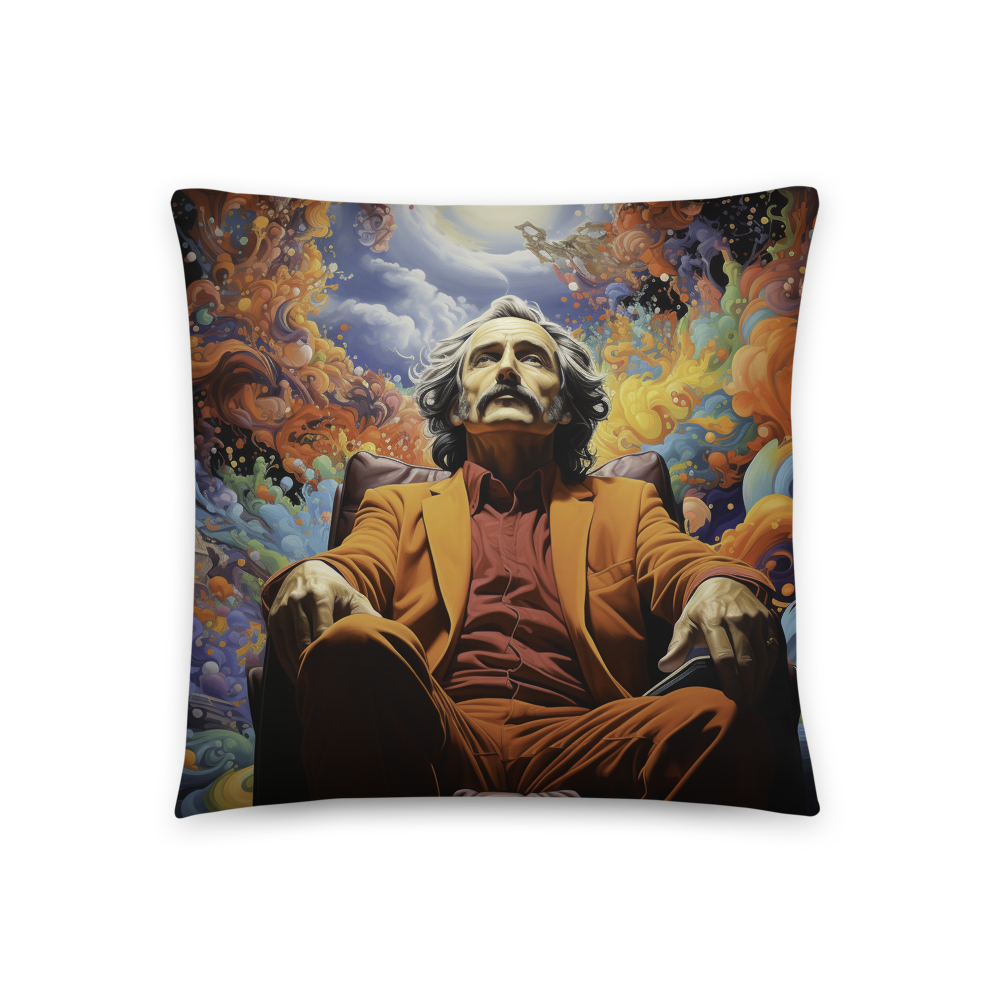 Enhance Your Space with the Psychedelic Throw Pillow Visionary Orange Suited Elder