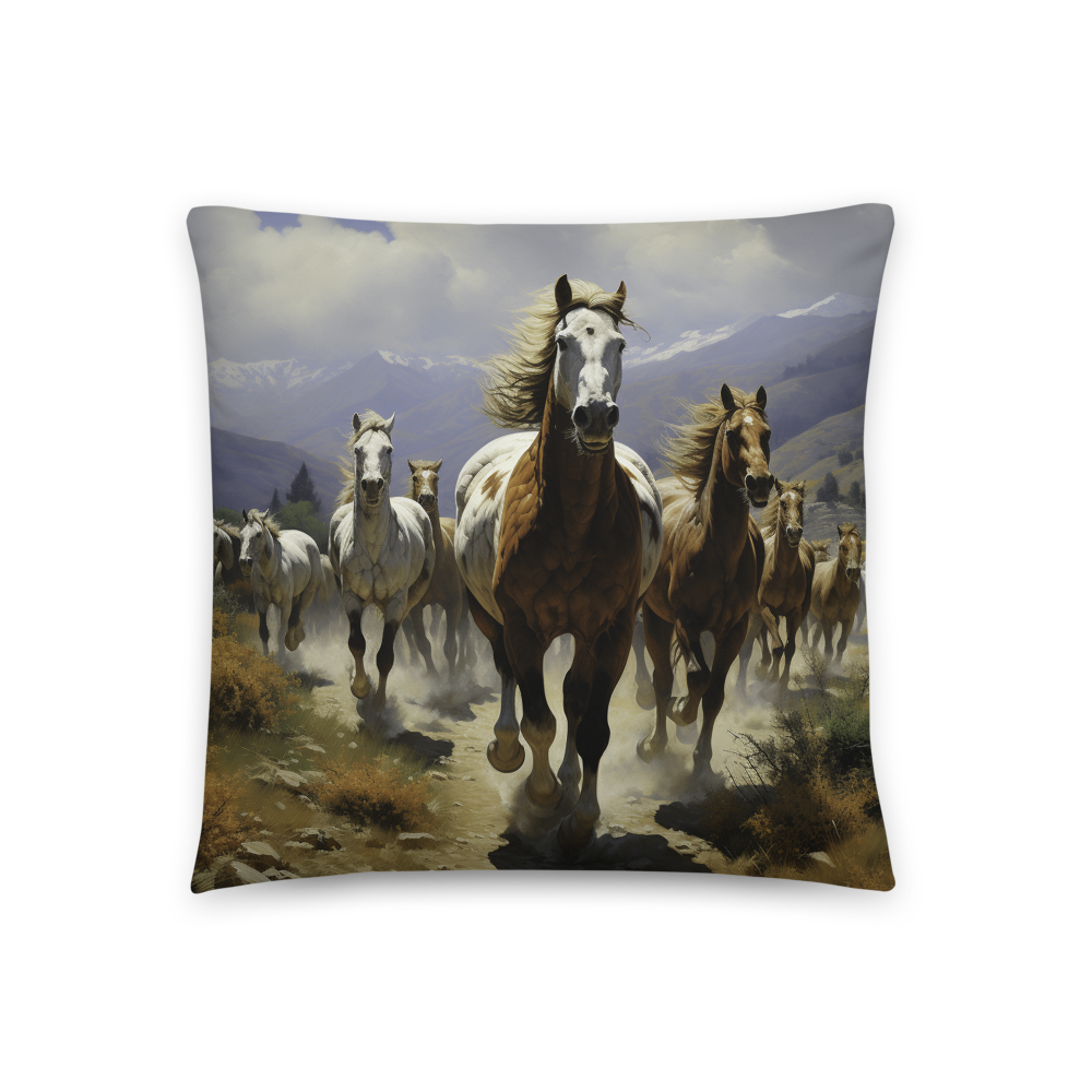 Experience Comfort and Natural Elegance with the Galloping Herd Field Comfort Pillow