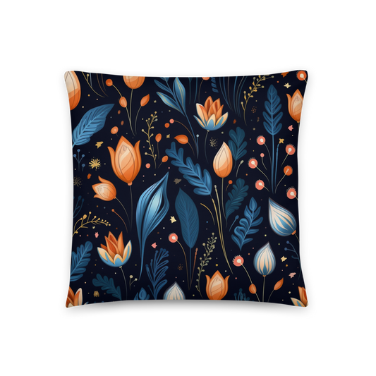 Embrace the Beauty of Nature with the Indigo Floral Pillow: A Whimsical Touch for Your Home