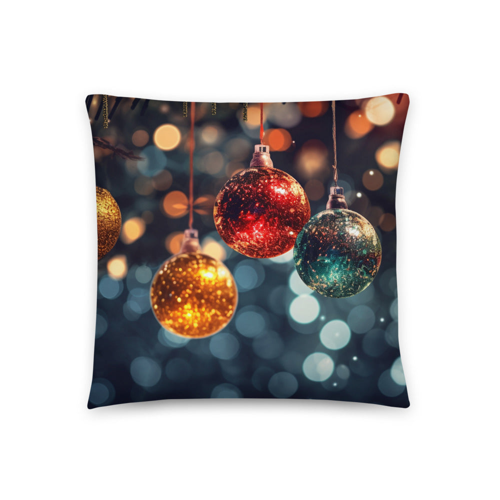 Add a Festive Touch to Your Home Decor with the Christmas Ornament Sparkle Pillow