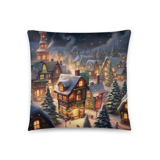 Transform Your Home with the Enchanting Christmas Village Pillow: A Festive Wonderland at Your Fingertips