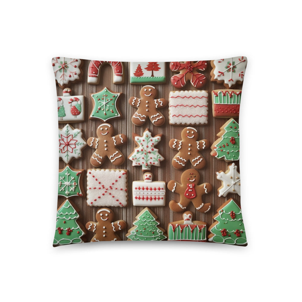 Experience the Magic of the Festive Frosted Cookie Delight Pillow - Sprinkle Holiday Cheer into Your Home