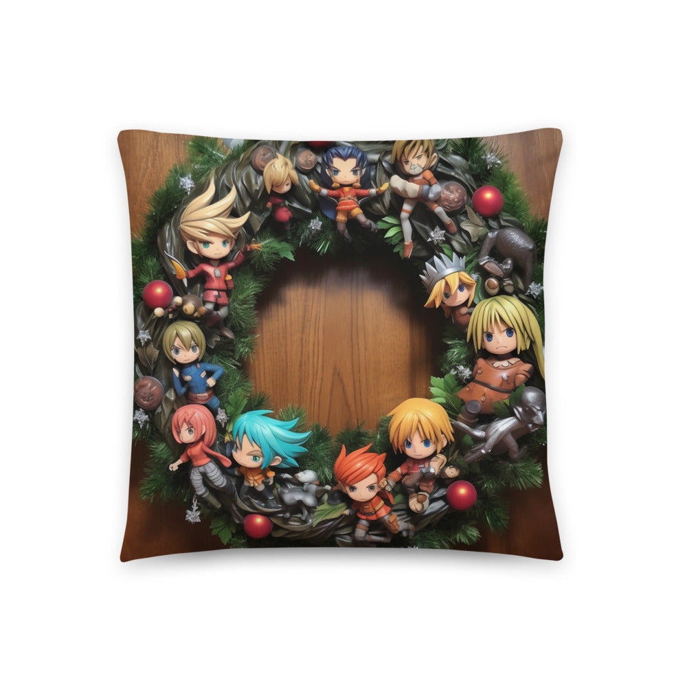 Bring Anime Magic to Your Home Decor with the Anime Wreath Fiesta Pillow - A Delightful Addition to Any Anime Fan's Collection