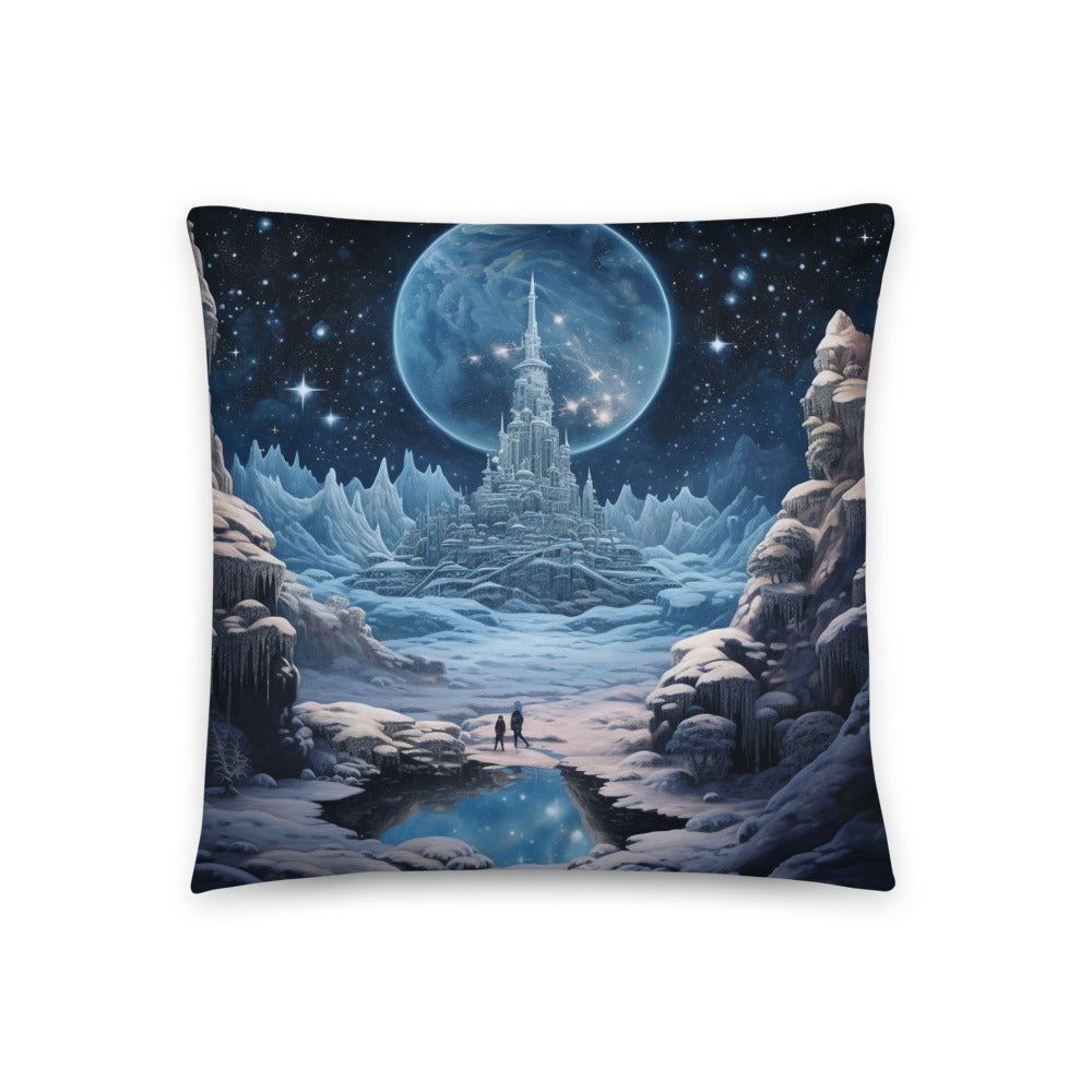 Experience the Whimsical Sci-Fi Charm of the Lunar Icy Castle Pillow