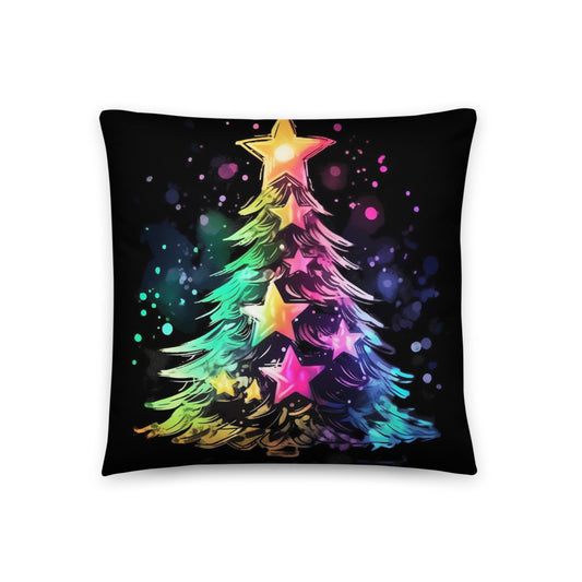 Illuminate Your Home with the Festive Charm of the Radiant Rainbow Christmas Tree Pillow