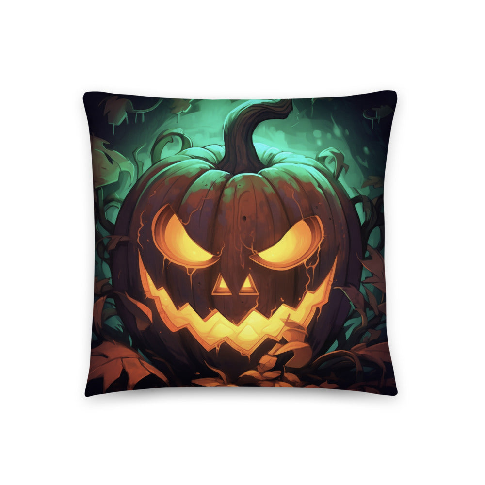 Illuminate Your Halloween Spirit with the Vibrant Jack O'Lantern Grin Pillow