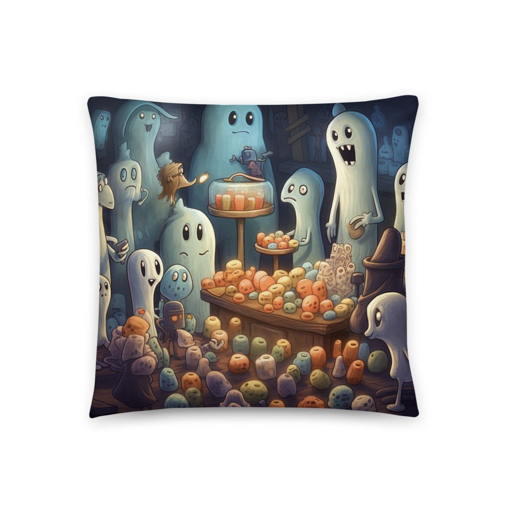 Add a Dash of Spooky Charm to Your Home with the Ghostly Shopkeepers Pillow