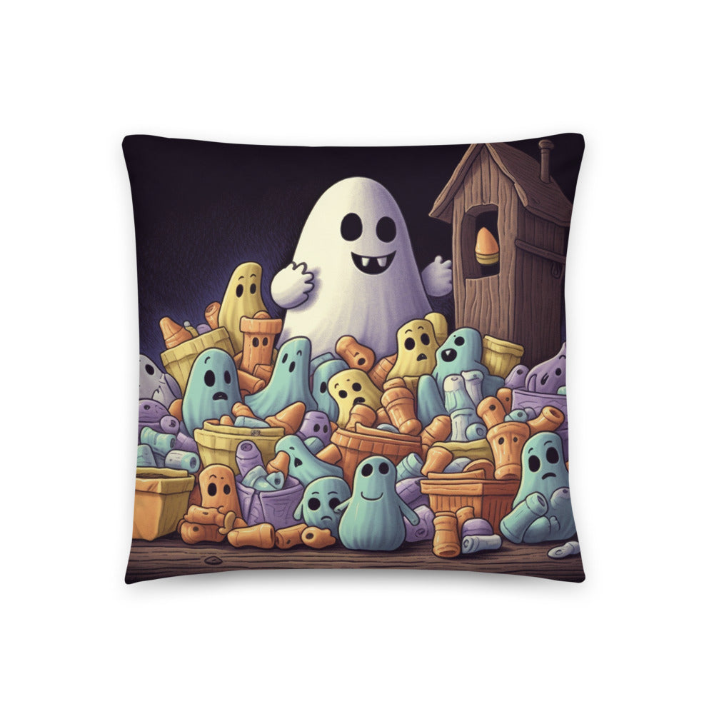 Add a Sweet Touch to Your Halloween Decor with the Ghostly Candy Feast Pillow