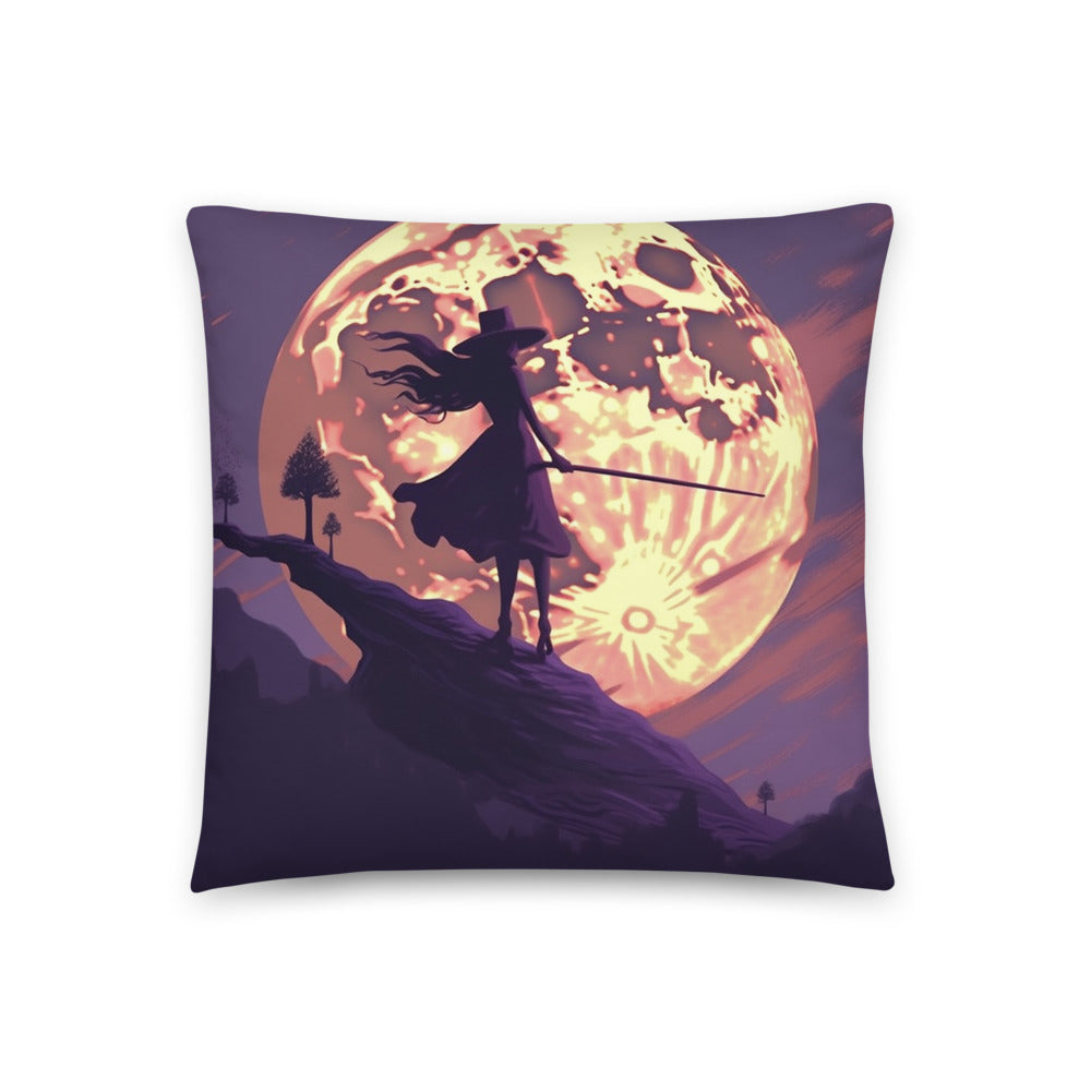 Unleash the Magic: Enhance Your Home Decor with the Mystical Moonlit Witch Pillow