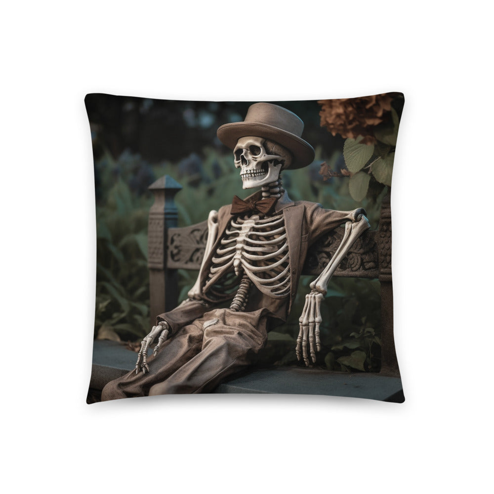 Elevate Your Home Decor with the Eerie Elegance of the Gentleman Skeleton Pillow