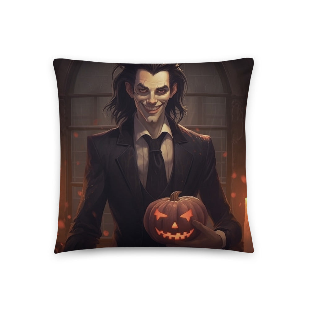 Transform Your Space with the Hauntingly Beautiful Halloween Vampire with Pumpkin Pillow