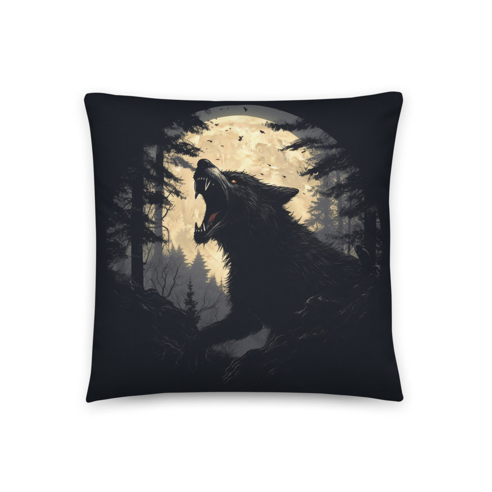 Experience the Enchantment: Illuminate Your Space with the Howling Wolf Moon Pillow