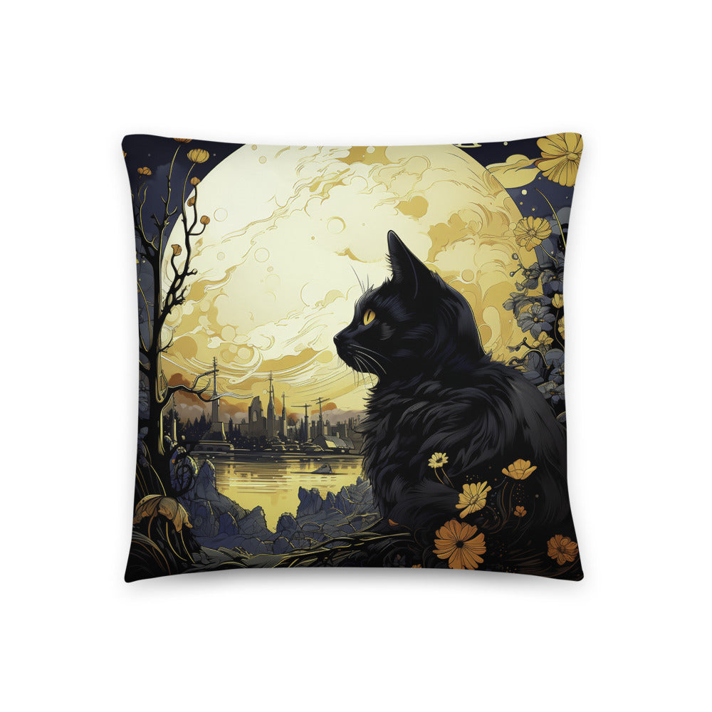 Unveiling the Enchanting World of the Gothic Metropolis Black Cat Moonlight Pillow