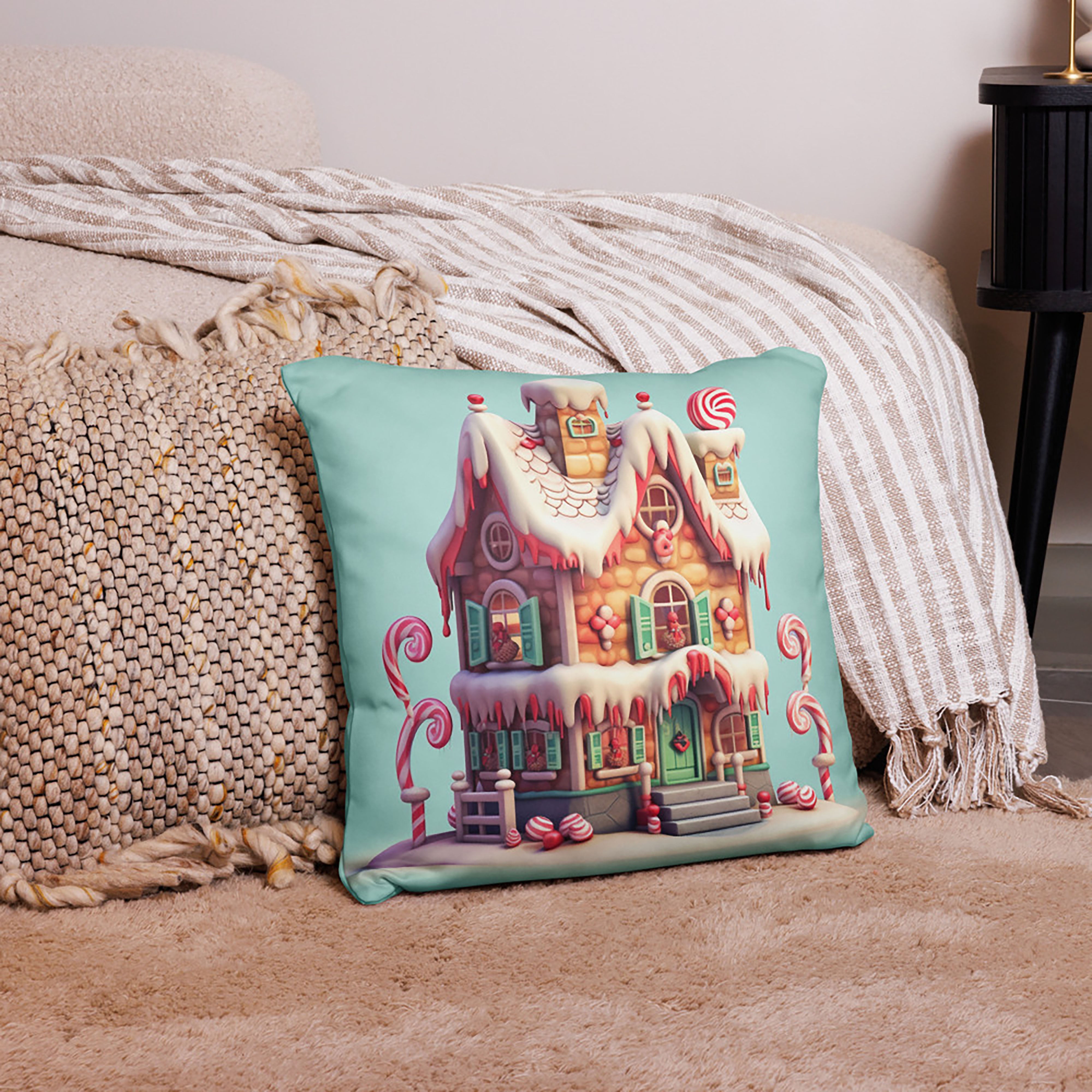 Pink christmas outlet throw pillow