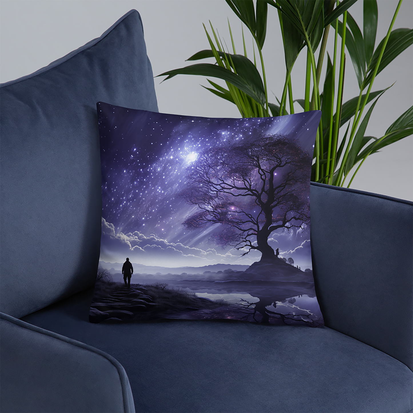 Space Throw Pillow Otherworldly Visions Serenity Polyester Decorative Cushion 18x18