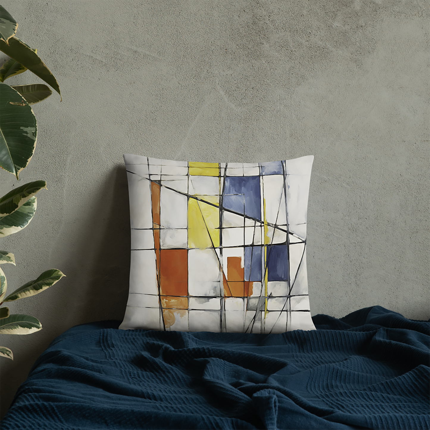 Abstract Throw Pillow Square Fusion Polyester Decorative Cushion 18x18