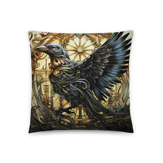 Bird Throw Pillow Exquisite Bird Melody Polyester Decorative Cushion 18x18