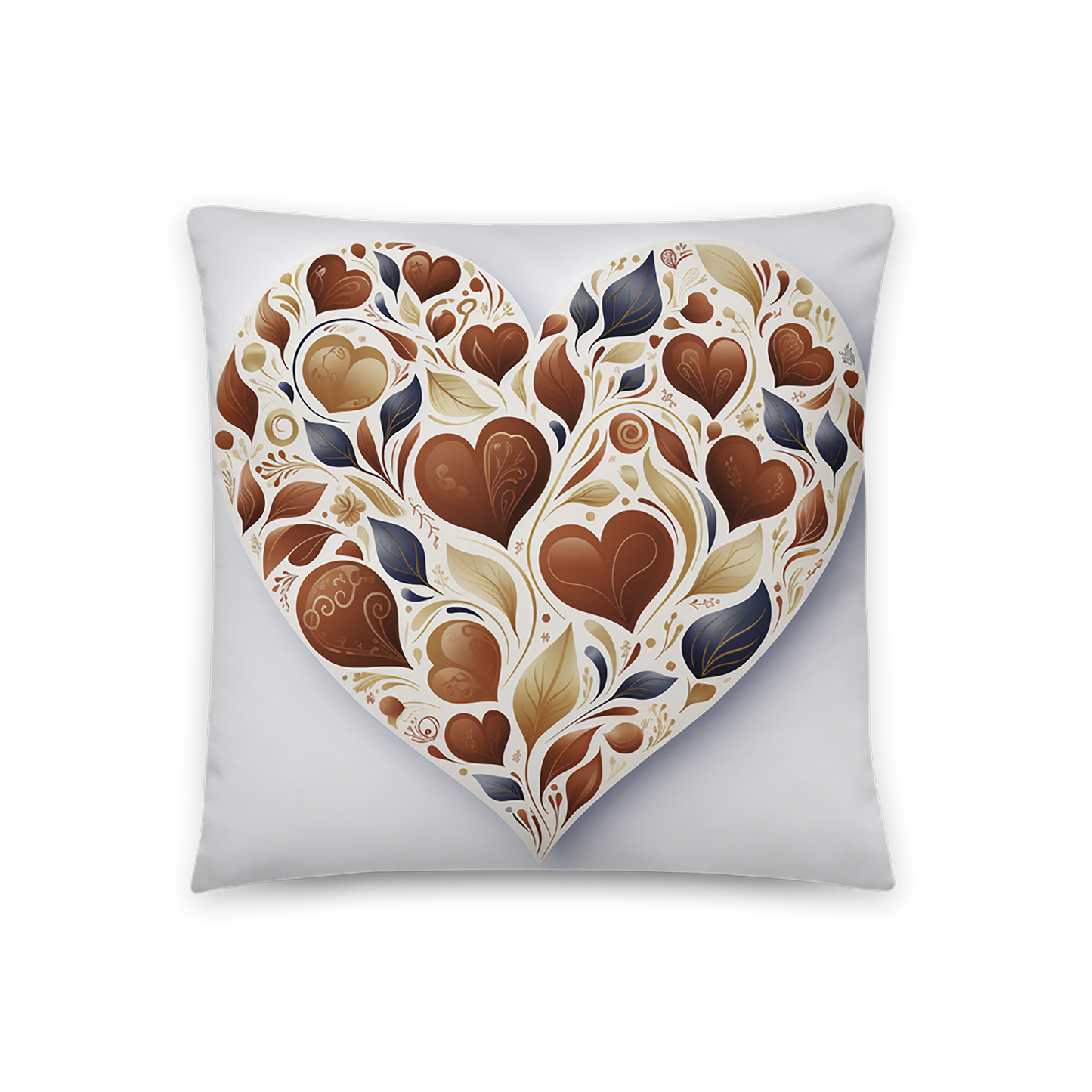Heart Throw Pillow Blossoming Hearts Polyester Decorative Cushion 18x18