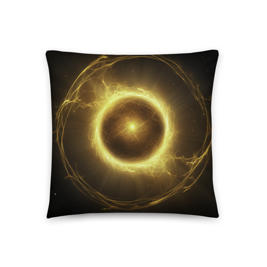 Space Throw Pillow Energetic Sunburst Polyester Decorative Cushion 18x18