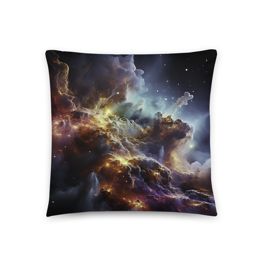 Space Throw Pillow Psychedelic Nebula Starry Night Polyester Decorative Cushion 18x18