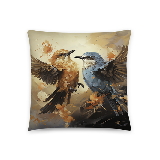 Bird Throw Pillow Fantasy Bird Flight Polyester Decorative Cushion 18x18