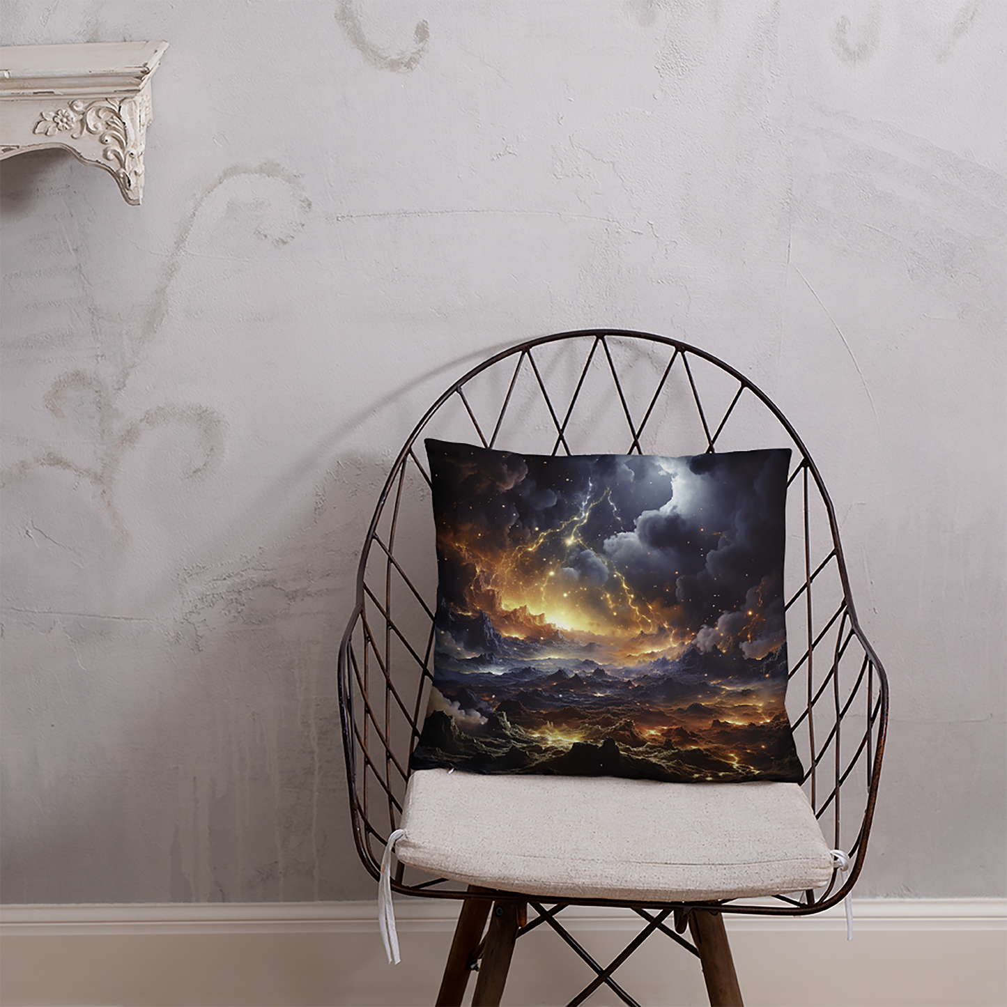 Space Throw Pillow Epic Fantasy Deep Space Polyester Decorative Cushion 18x18