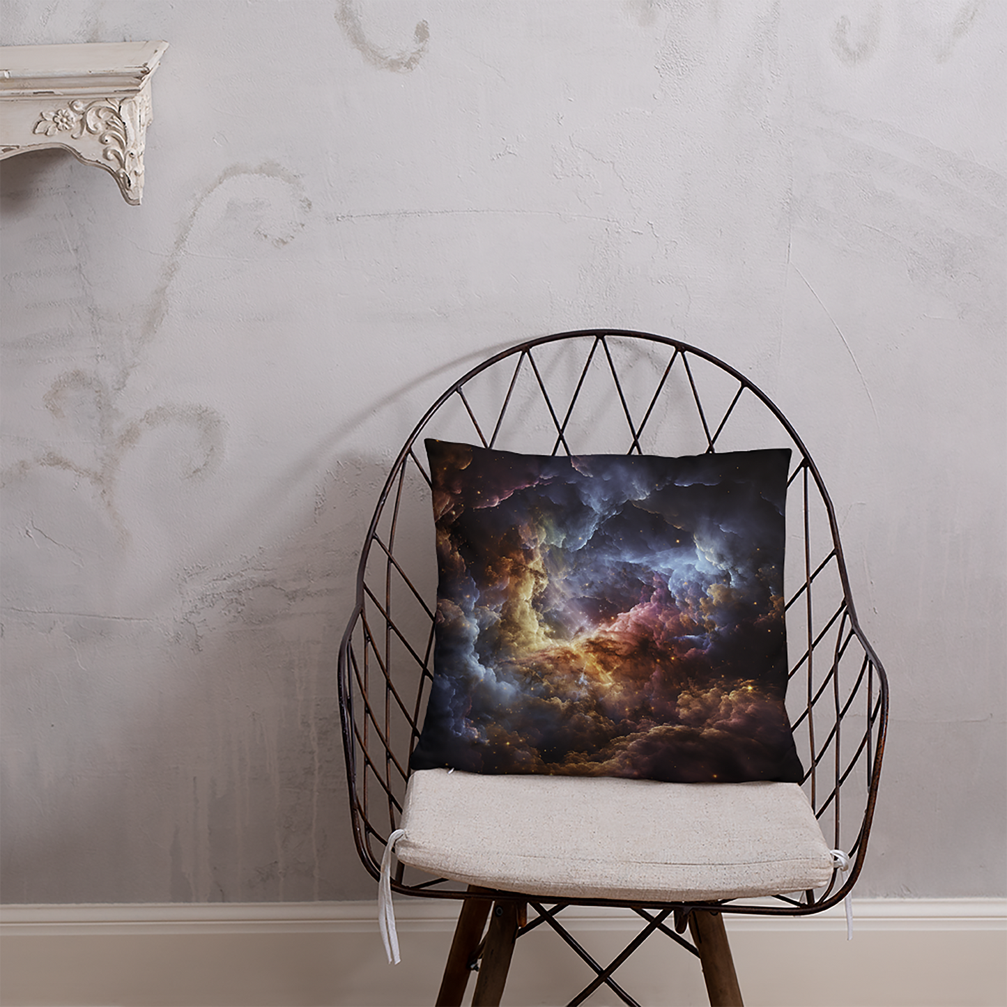 Space Throw Pillow Galactic Dreams Polyester Decorative Cushion 18x18