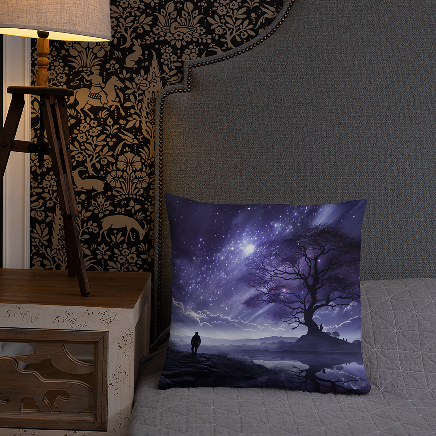 Space Throw Pillow Otherworldly Visions Serenity Polyester Decorative Cushion 18x18
