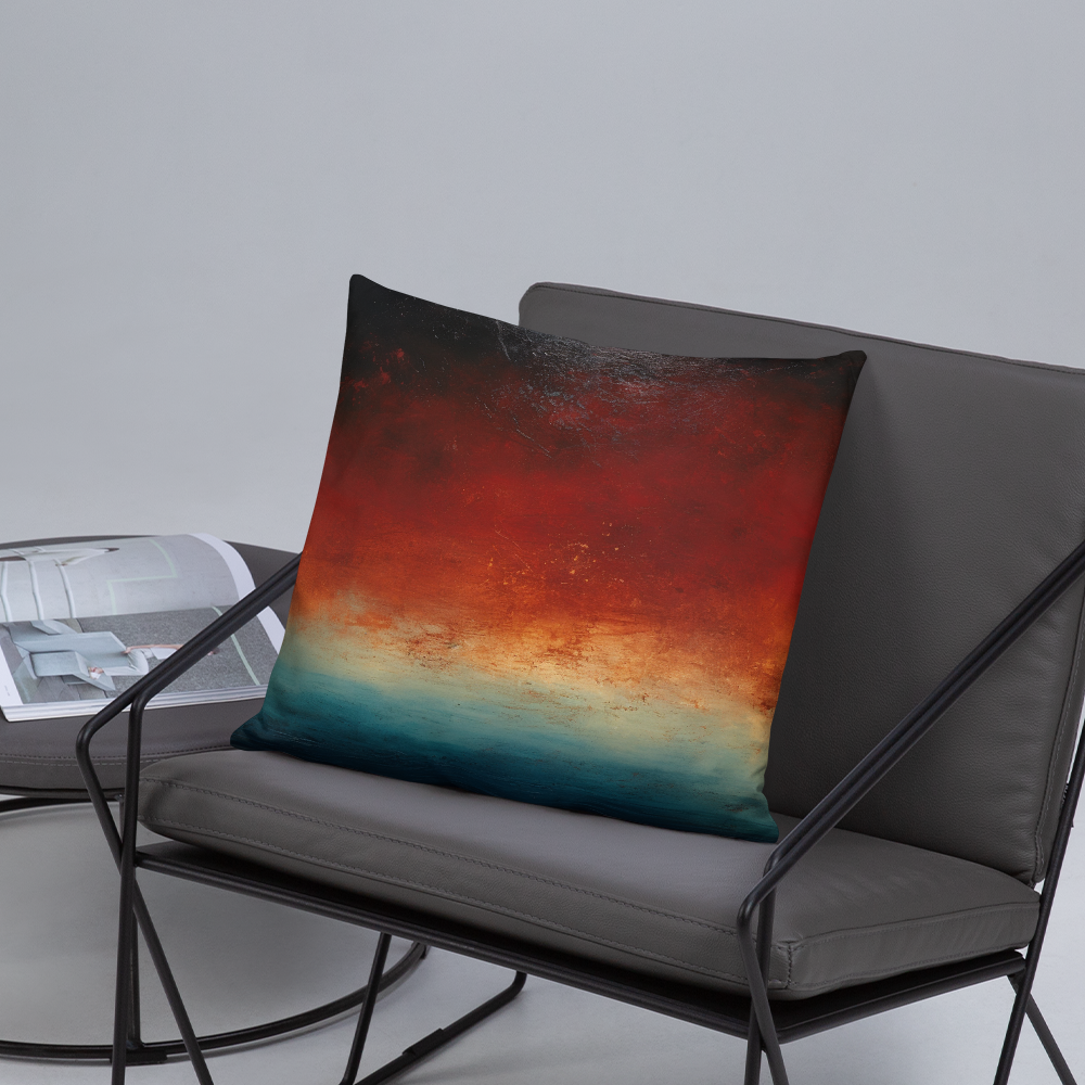 Abstract Throw Pillow Emotive Tonalist Seascape Polyester Decorative Cushion 18x18