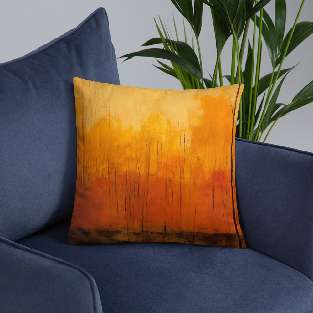 Abstract Throw Pillow Rustic Americana Landscape Polyester Decorative Cushion 18x18