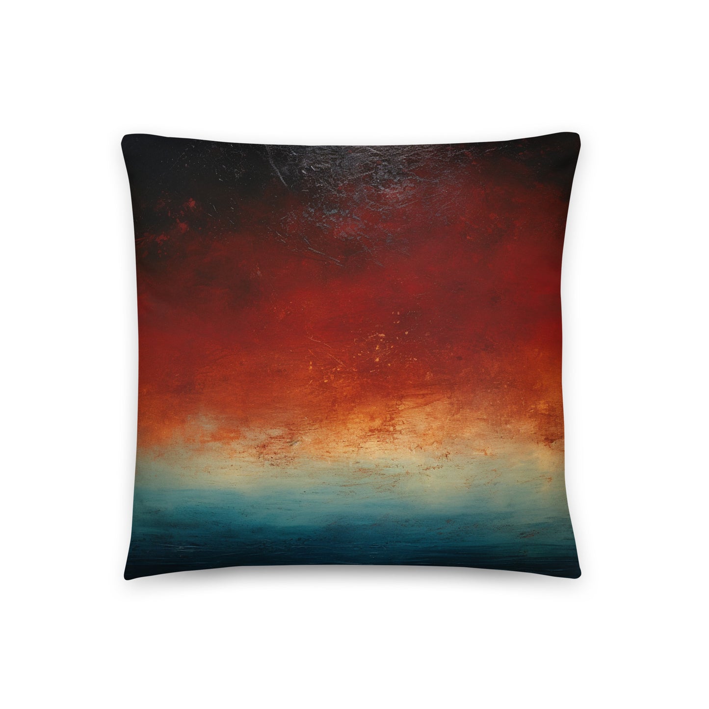 Abstract Throw Pillow Emotive Tonalist Seascape Polyester Decorative Cushion 18x18