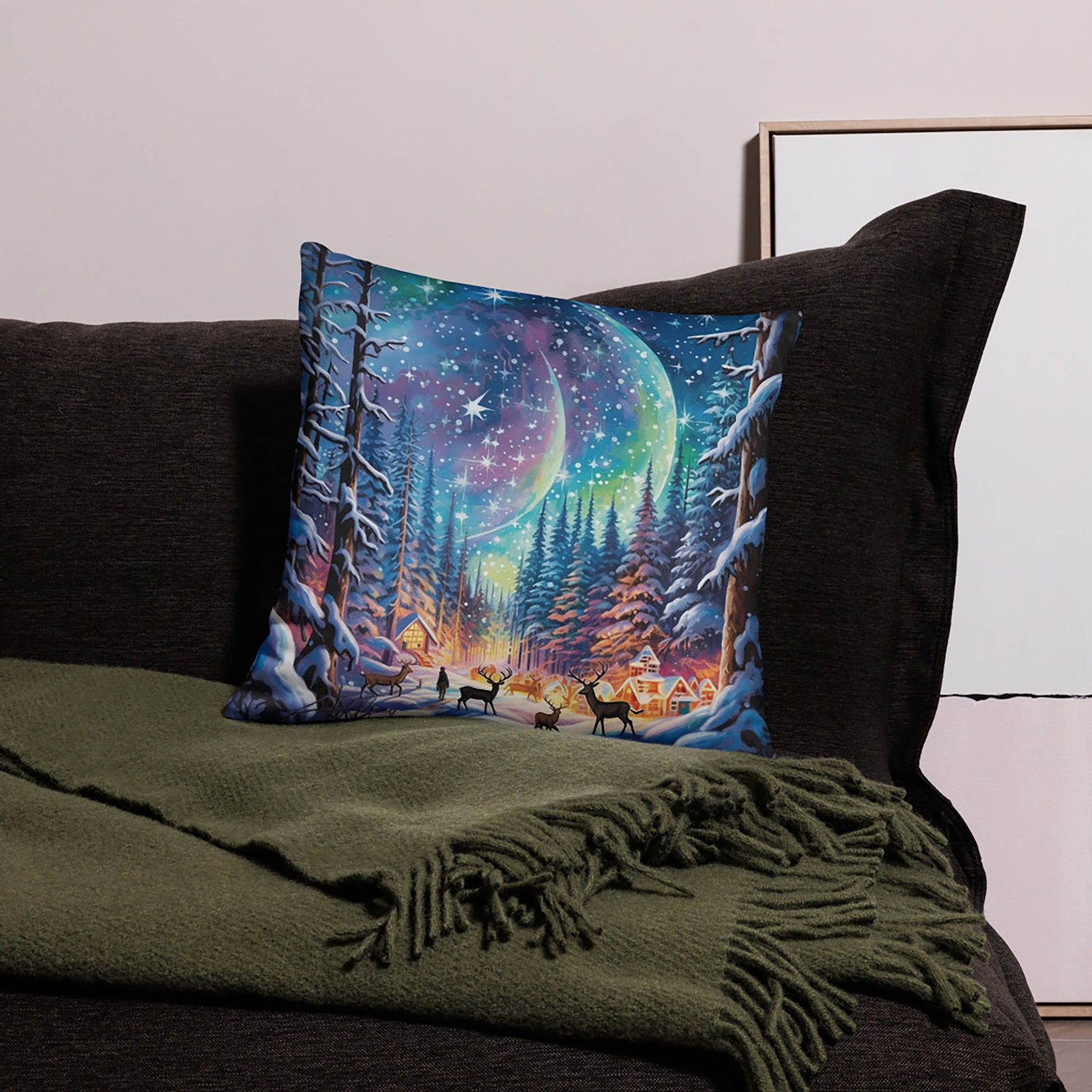 Winter Wonderland Throw Pillow - Artic Sky Holiday