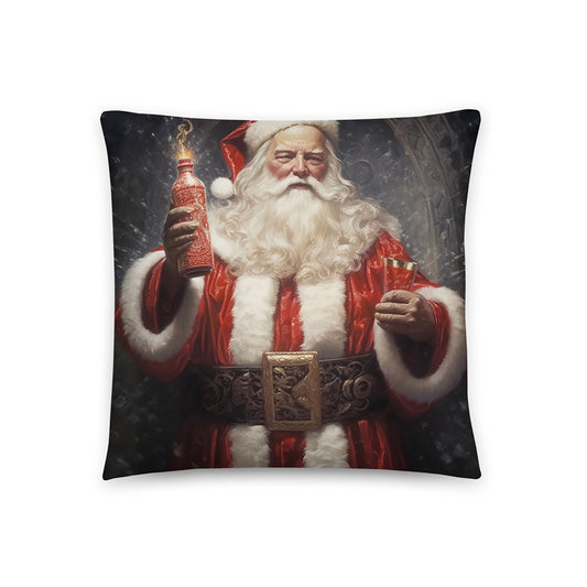 Christmas Throw Pillow Santas Toast Polyester Decorative Cushion 18x18