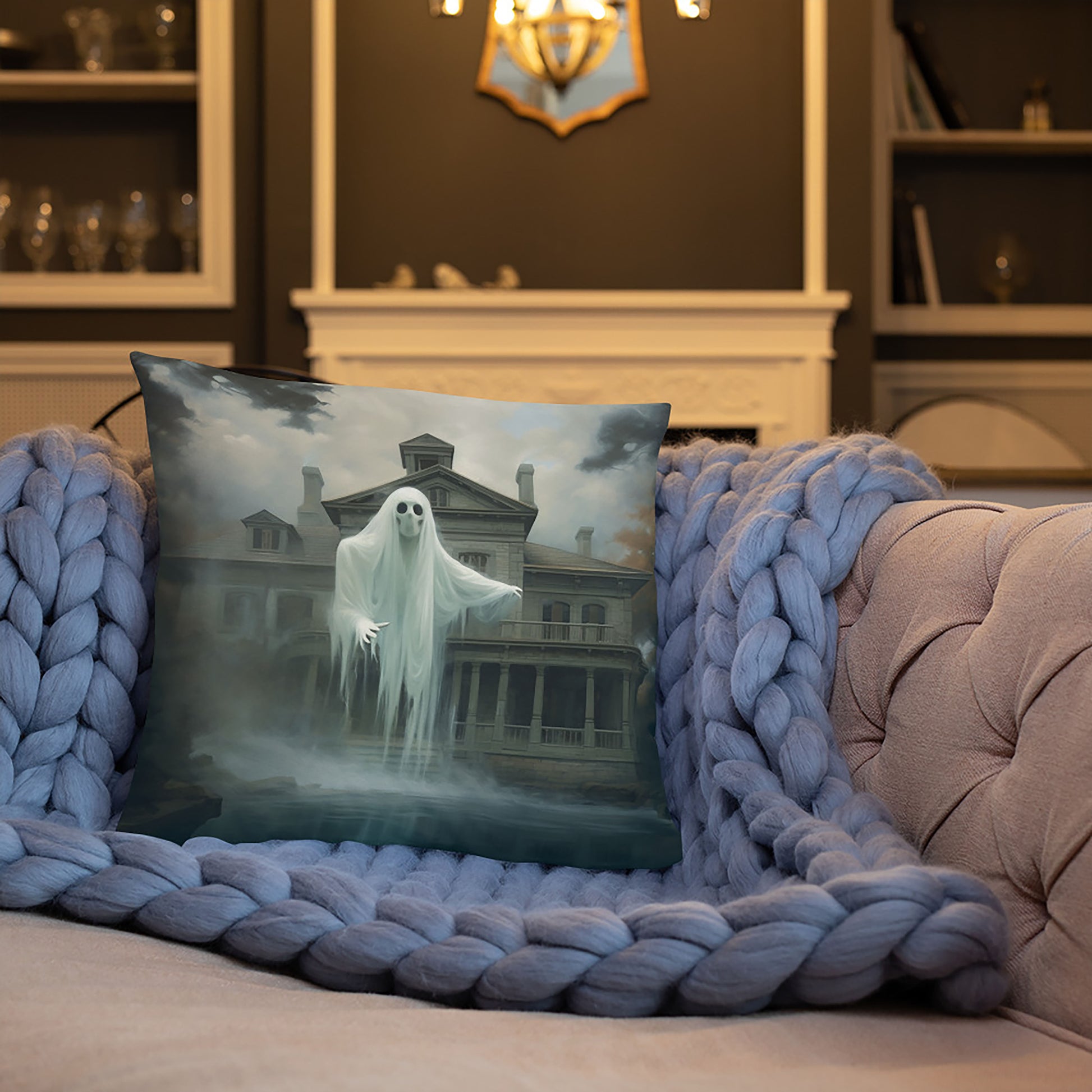 Haunted Mansion Pillow Cover 18 X 18 With Zipper 