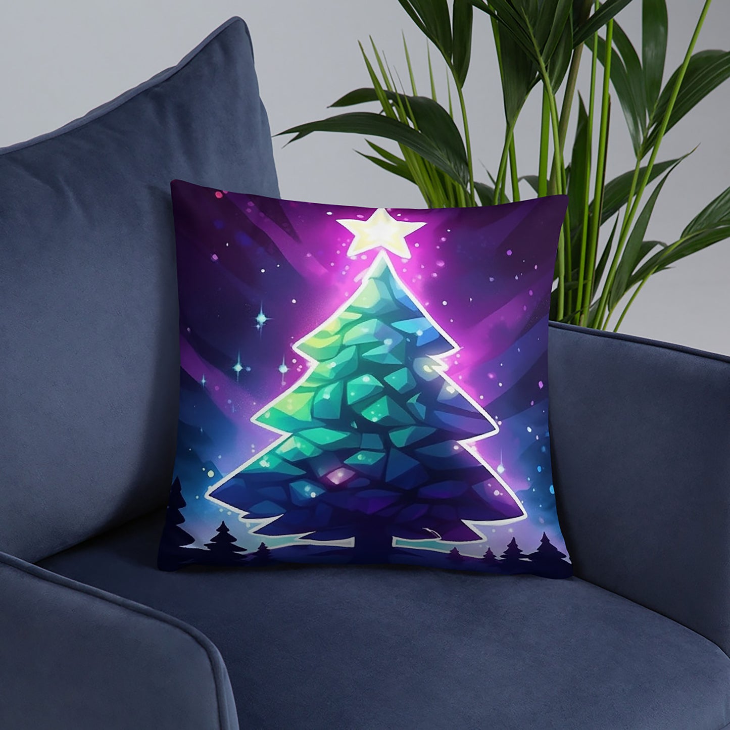 Christmas Throw Pillow Stellar Quest Polyester Decorative Cushion 18x18