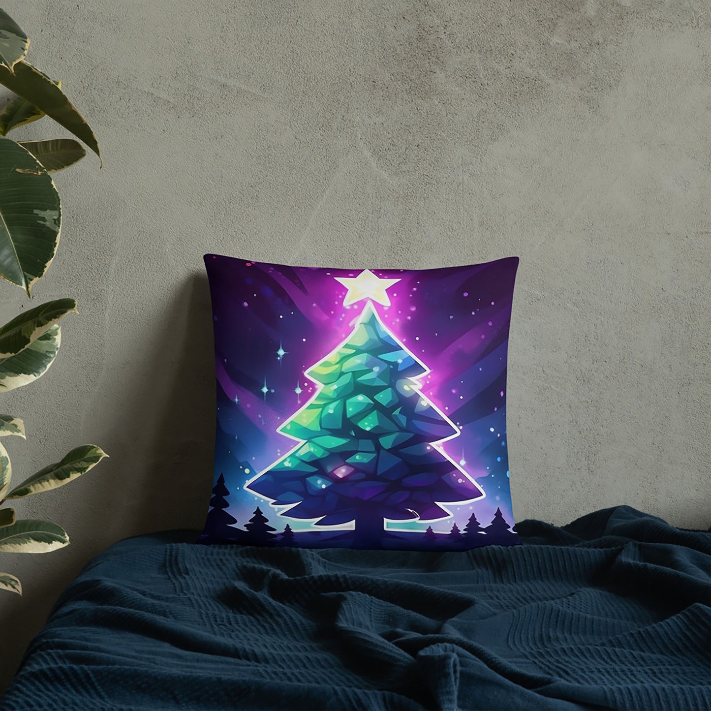 Christmas Throw Pillow Stellar Quest Polyester Decorative Cushion 18x18